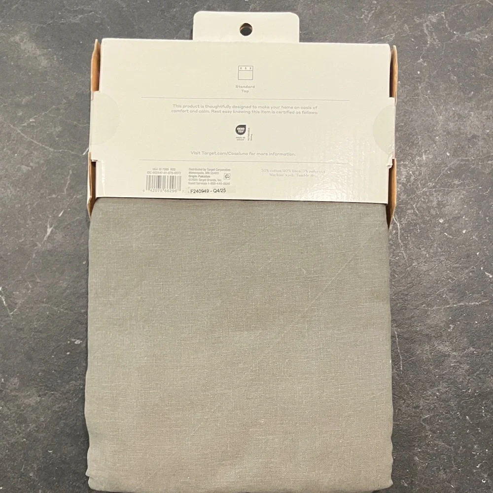 NWT Catalina Elegant Gray Green Linen Shower Curtain